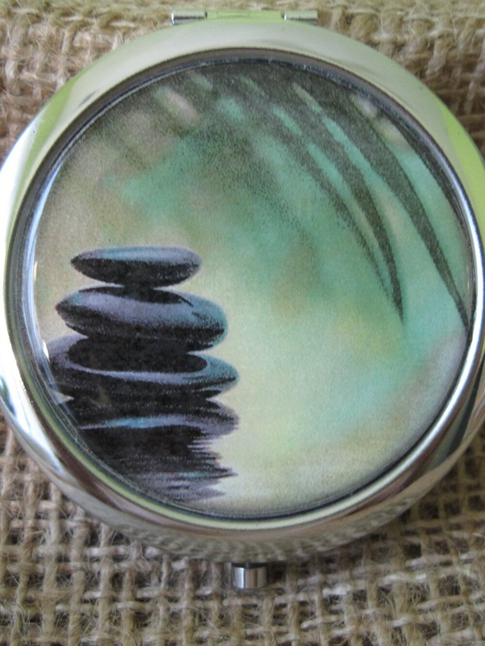 Zen Rocks Themed Compact/Pocket Mirror - Picture 2 of 2